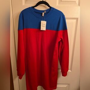 Red and Blue Long Sleeve Shirt
